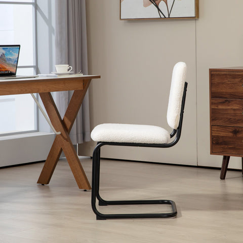 Rootz Meeting Chair - Visitor Chair - Sherpa-Fleece Chair - High Comfort - 48cm x 55cm x 85.5cm