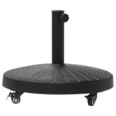 Rootz Parasol Stand - Umbrella Stand - Umbrella Holder - Umbrella Base - Rattan Look - Synthetic Resin + Metal - Black - Ø52 x 41 cm