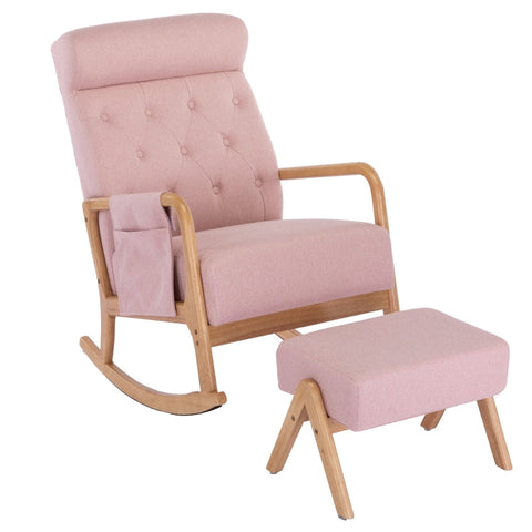 Rootz Mid-Century Rocking Chair - Relaxing Armchair - Ergonomic Recliner - Comfort & Support - 65cm x 85cm x 94cm