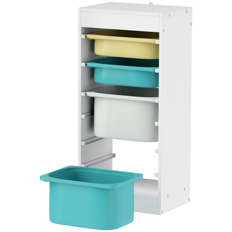 Rootz Children's Storage Cabinet - Toy Organizer - Kids Storage Solutions - Anti-Tip Safety - 40.8L x 30W x 90.3H cm, White & Green