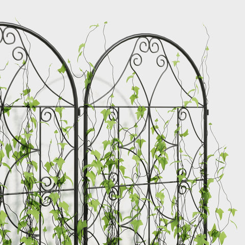 Rootz Metal Trellis Set - Rose Grille - Climbing Plant Support - Rust-Free - Enhances Garden Aesthetics - 50x150 cm, Black