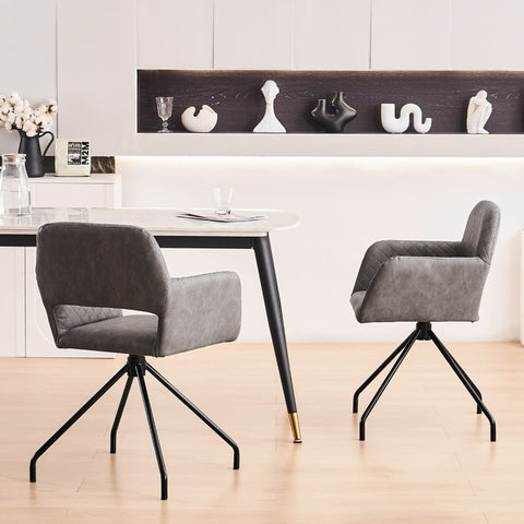 Rootz Makeup Chairs Set - Salon Chairs - Beauty Stools - Ergonomic Comfort - Faux Leather - 58x55.88x79cm