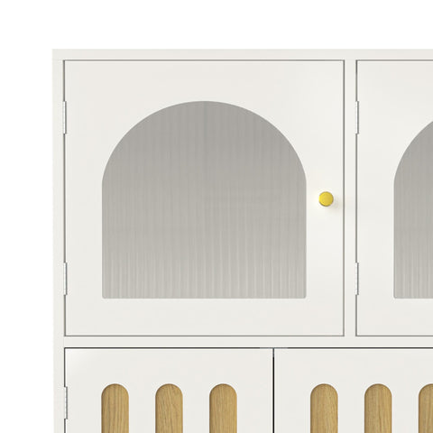 Rootz Modern Sideboard Cabinet - Dining Room Storage - Piano Key Design - Durable MDF - 120cm x 40cm x 90cm