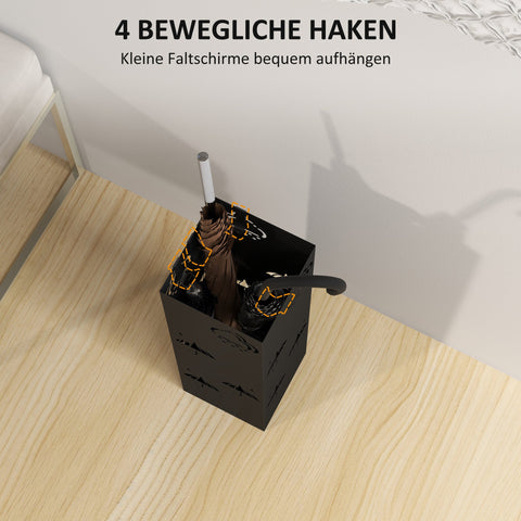 Rootz Metal Umbrella Stand - Rain Catcher - Entryway Organizer - Keeps Floors Dry - 15.5cm x 15.5cm x 49cm