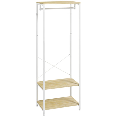 Rootz Wardrobe with Rod & Shoe Racks - Clothes Organizer - Hall Storage Unit - Industrial Style - 60L x 40W x 167.5H cm