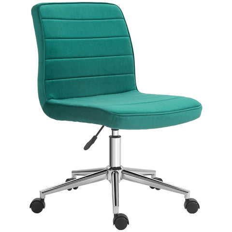 Rootz Office Chair - Computer Chair - Desk Chair - Height Adjustable - Soft Padding - Easy Mobility - 51cm x 64cm x 78-88cm - Velvet Look - Green
