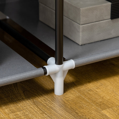 Rootz Fabric Cabinet - Storage Solution - Organizer - Dust Protection - 103x43x162.5cm - 6 Shelves & Clothes Rail - Grey