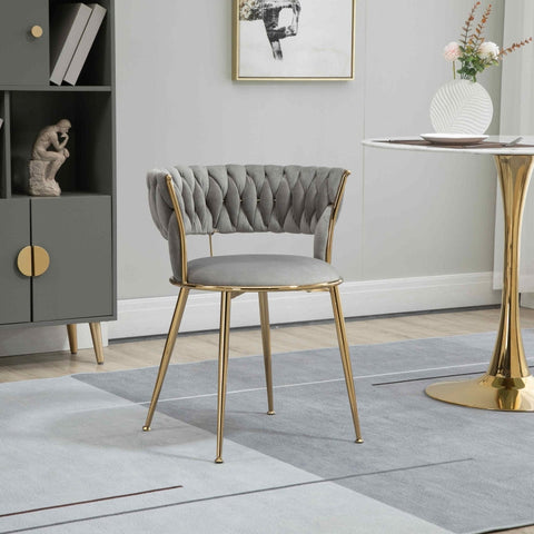 Rootz Velvet Dining Chairs Set - Elegant Velvet Seating - Padded Comfortable Chairs - Solid Structure - 57cm x 55cm x 70cm