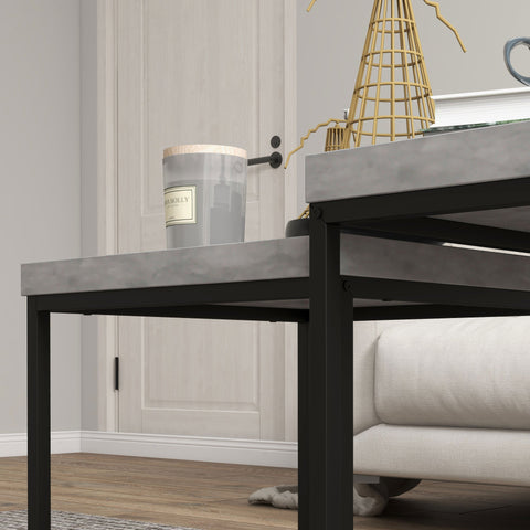 Rootz Stackable Coffee Tables Set - Side Tables - Accent Tables - Space-Saving Design - 45cm x 45cm x 45cm & 40cm x 40cm x 39cm