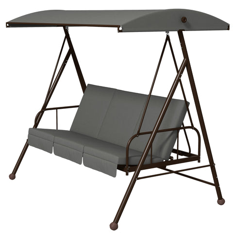 Rootz Garden Swing - Lying Swing - Convertible Hammock - Maximum Comfort - Steel & Polyester - 203cm x 120cm x 174cm