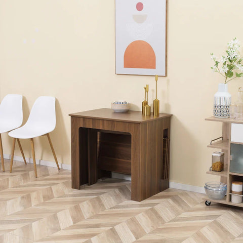 Rootz Dining Table - Extendable Dining Table - Mobile - Modern Design - Chipboard - Steel - Brown - 180cm X 85cm X 75cm