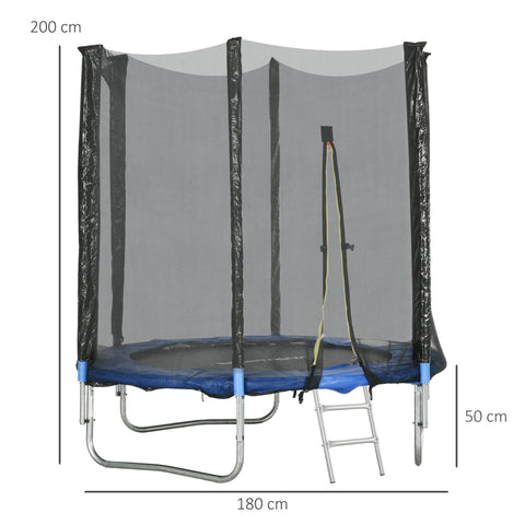 Rootz Outdoor Trampoline - Bouncy Trampoline - Safe Jumping Set - Improves Balance - Ø180cm x 200cm for Children & Adults