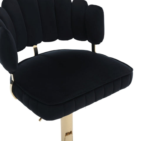 Rootz Adjustable Bar Stools - Retro Seating - Velvet Chairs - Ergonomic Comfort - 48cm x 45.5cm x 92-114cm