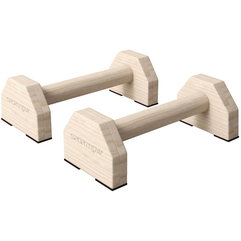 Rootz Beech Wood Push-Up Bars - Training Handles - Exercise Holds - Supports up to 120kg - 30cm x 13cm x 10cm