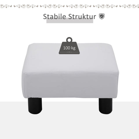 Rootz Voetenbank - Kunstleren bank - Veelzijdige poef - Elegant ontwerp - Duurzaam en comfortabel - 40 cm x 30 cm x 24 cm