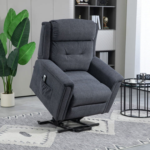 Rootz Relaxation Chair - Stand-Up Chair for Seniors - Recliner with Remote Control - Effortless Standing Aid - Adjustable Backrest - Practical Side Pockets - 92cm x 87cm x 108cm (Upright) - 92cm x 178cm x 56cm (Lying Down) - 92cm x 96cm x 143cm (Raised)