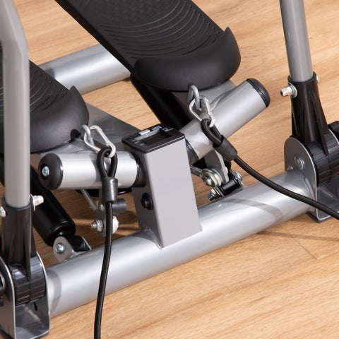 Rootz Stepper with Handles & Extensors - Fitness Equipment - Steel Construction - LCD Display - 54cm x 40cm x 135cm