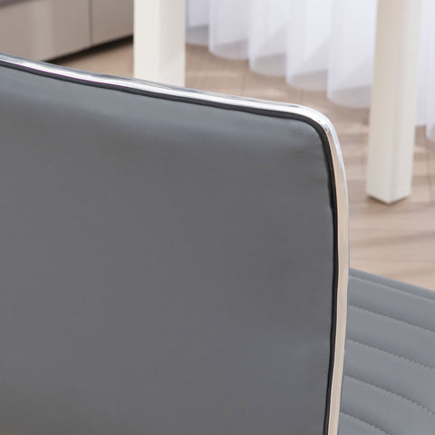 Rootz Height-adjustable Salon Chair - Swivel Chair - Office Chair - Maximum Comfort - 48 x 52 x 78-90 cm - Grey - Faux Leather