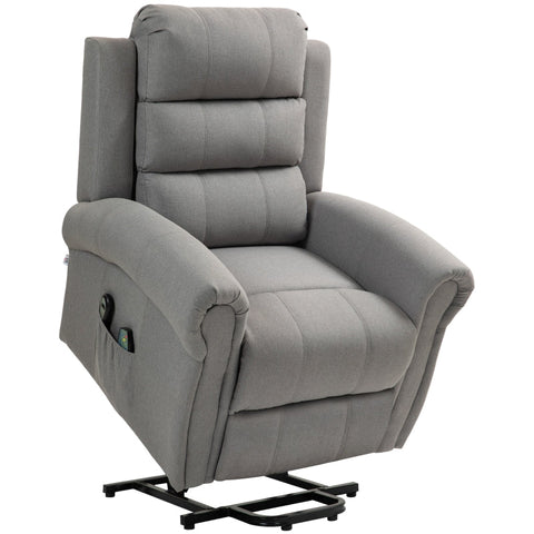 Rootz Modern Recliner with Stand-Up Aid - Cinema Chair - Elderly Chair - Electric Massage and Heating - 91cm x 89cm x 106cm
