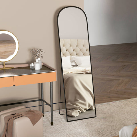 Rootz Stand Mirror - Full Body Mirror - Modern Design - Clear Reflection - 50cm x 1.5cm x 161.5cm - Black