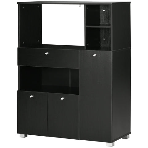 Rootz Microwave Furniture - Kitchen Cabinet - Storage Unit - Multiple Compartments - 90L x 40W x 120H cm - Modern & Elegant Design