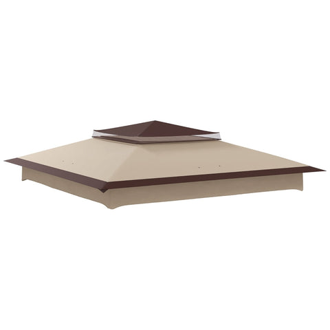 Rootz Garden Tent Roof - Replacement - Weather Resistant - UV30+ Protection - Oxford - Beige - 325L x 325W cm