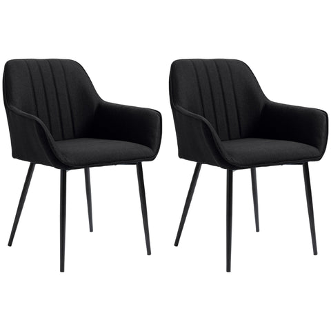 Rootz Set of 2 Scandinavian Dining Chairs - Visitor Chairs - Designer Seats - Ergonomic Comfort - 59.5cm x 56.5cm x 81cm
