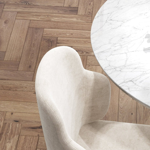 Rootz 4 Piece Dining Chair Set - Accent Chairs - Kitchen Chairs - Velvety Comfort - 54cm x 56cm x 86cm - Beige