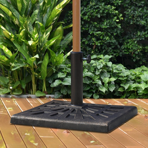 Rootz Parasol Stand 15 kg - Umbrella Holder - Umbrella Base - Durable Resin - Elegant Design - Adjustable Locking Screw - 47cm x 47cm x 32cm