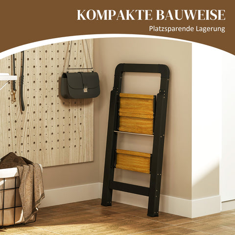 Rootz 2-Step Ladder - Step Stool - Folding Steps - Non-Slip Platform - Metal - 48L x 44.3H cm