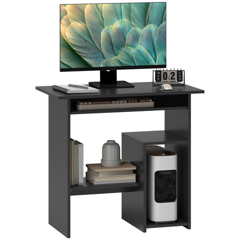 Rootz Computer Desk - Office Table - Workstation - Compact Design - 80 x 45 x 75 cm - Black
