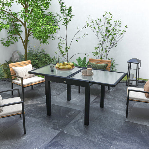 Rootz Extendable Garden Table - Dining Table - Outdoor Table - Space-Saving Design - 160 x 80 x 75 cm