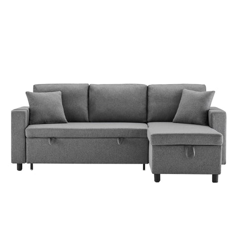 Rootz L-Shaped Sofa Bed - Convertible Couch - Sleeper Sofa - Bed Function - 219cm x 142.5cm x 70.5cm