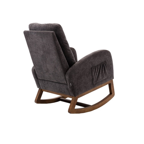 Rootz Mid-Century Modern Rocking Chair - Rocker - Relax Chair - Thick Foam Padding - 69x94x101 cm
