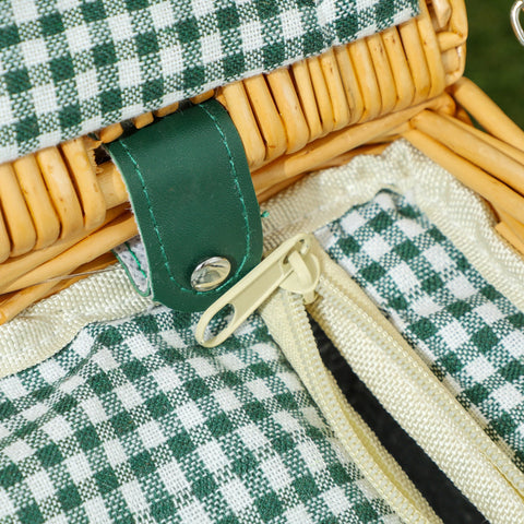 Rootz Picnic Basket - Picnic Case - Willow Basket - Isolated Cooling Bag - 40cm x 30cm x 20cm