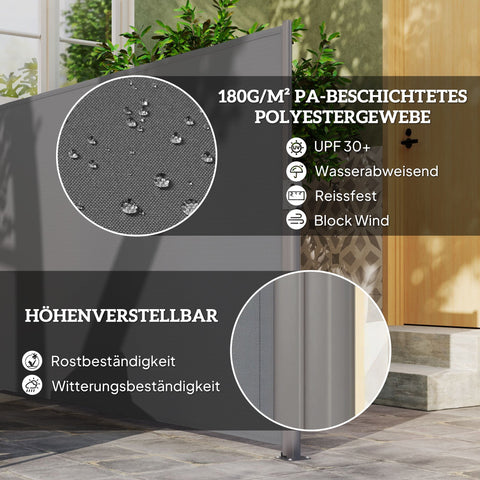 Rootz Side Awning - Extendable Opaque Privacy Screen - Sun Protection - UV Resistant - 300 x 180 cm