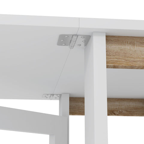 Rootz Foldable Kitchen Table - Dining - Space-Saving - 3 Shelves - Modern Design - 120cm x 60cm x 75cm - White