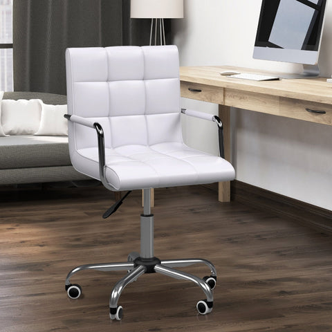 Rootz Office Chair - Swivel Chair - Ergonomic Chair - Height Adjustable - Ultimate Comfort - Durable and Sturdy - 52.5cm x 54cm x 84-99cm - White