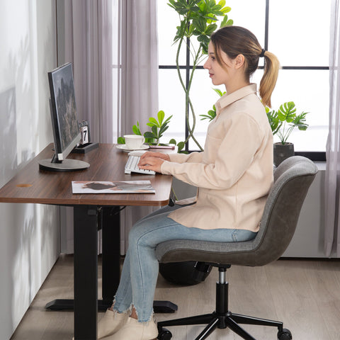 Rootz Armless Office Chair - Padded Desk Chair - Adjustable Rolling Seat - Ultimate Comfort - 47cm x 60cm x 79-89cm