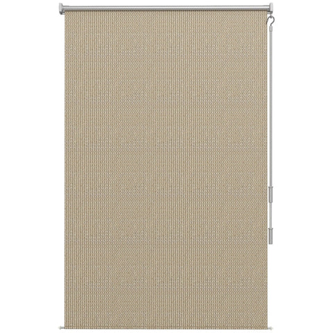 Rootz Outdoor Roller Blind - Sunshade - Privacy Screen - Hand Crank Operation - 120cm x 185cm - Beige - HDPE Fabric - Aluminum Frame
