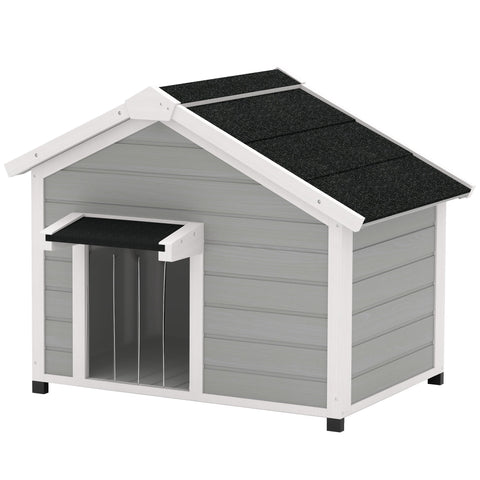 Rootz Solid Wood Dog House - Free Dog House - Pet Shelter - All-Weather Safety - 95cm x 68cm x 76cm