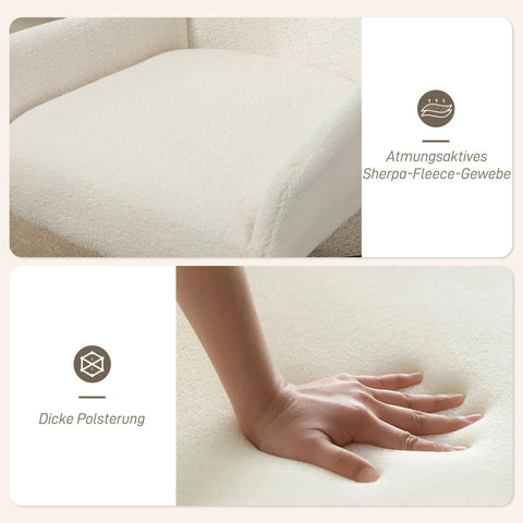 Rootz White Upholstery Armchair - Lounge Chair - Swivel Chair - Offers Comfort - 74cm x 86.5cm x 102cm