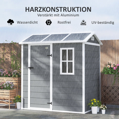 Rootz Garden House - Tool Shed - Outdoor Equipment Storage - Weatherproof & Lockable - 186cm x 130cm x 199cm