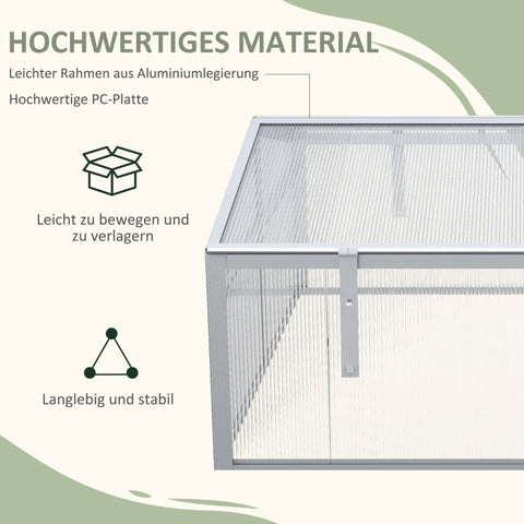 Rootz All-Season Greenhouse - Cold Frame - Gardening Shelter - Maximum Light Transmission - Optimal Ventilation - Durable Aluminum Frame - 100cm x 100cm x 48cm