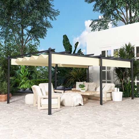 Rootz Pull-Out Pergola 6m x 3.5m - Terrace Shade - Outdoor Shelter - UV Protection - 597cm x 358cm x 223cm