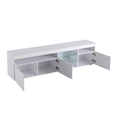 Rootz Modern TV Cabinet - Media Console - Entertainment Stand - LED Lighting - 180L x 35W x 45H cm