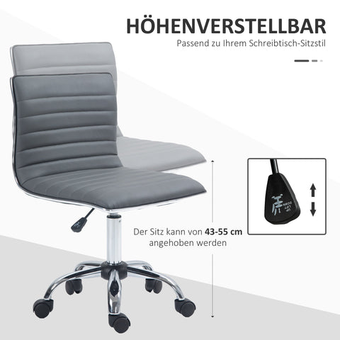 Rootz Swivel Chair - Office Chair - Salon Seat - Height Adjustable 43-55 cm - Faux Leather Comfort - 48L x 52W x 78-90H cm