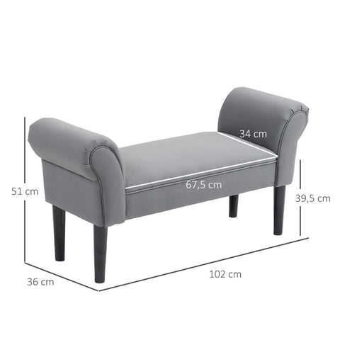 Rootz Upholstered Bench - Bed Bench - Seat Chest - Comfortable Padding - 102cm x 36cm x 51cm