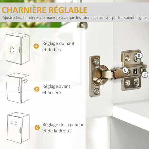 Rootz Kitchen Buffet Cabinet - Kitchen Storage - Contemporary Kitchen Furniture - Multiple Storage Options - 80cm x 48cm x 170cm