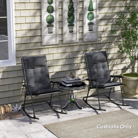 Rootz 2 Piece Sun Lounger Set - Garden Lounger Cushions - Upholstered Pads - Water-Repellent, Fade-Resistant - 50x116x5 cm -  Grey